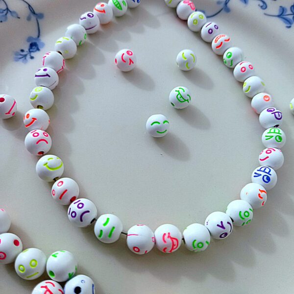 Round Smiley Beads