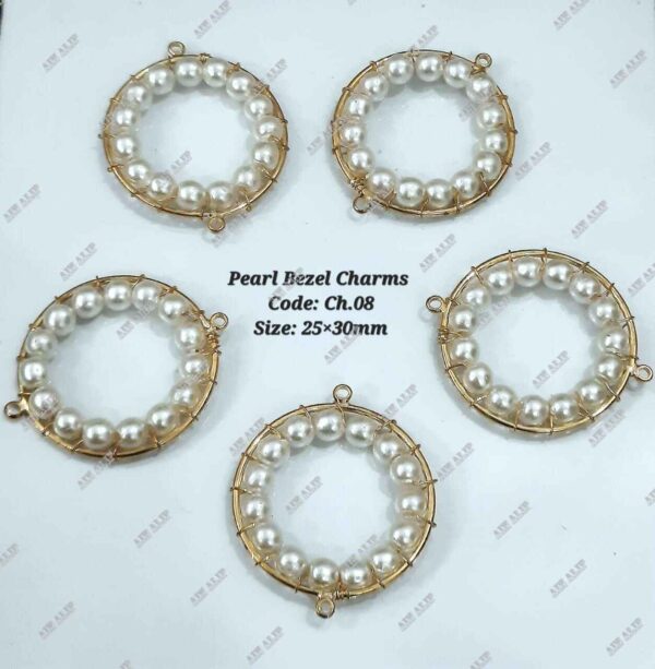 Pearl bezel charms